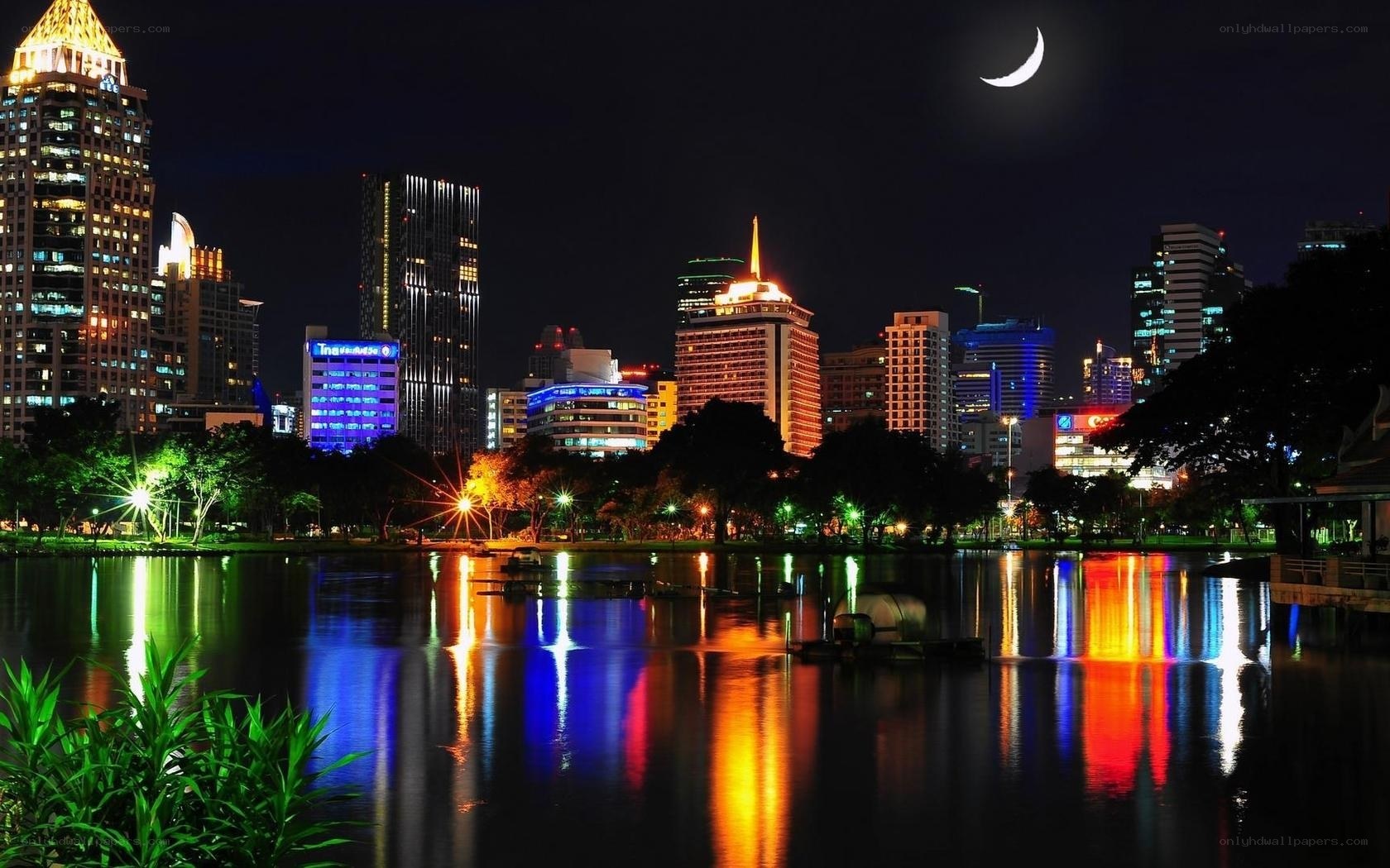 Night view of Bangkok skyline
