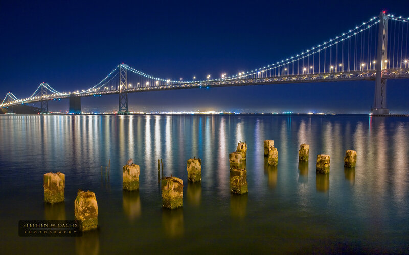 Night view of Bay Bridge