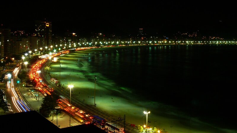 night view of beach city