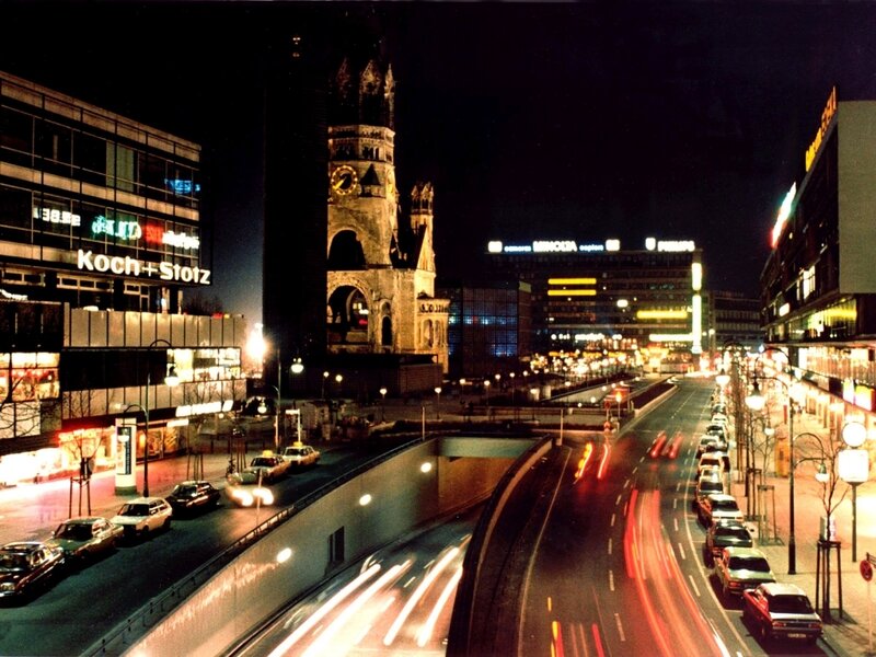 Night view of Berlin city center