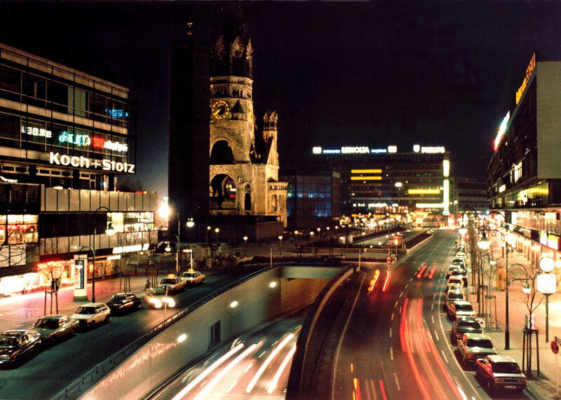 Night view of Berlin city center