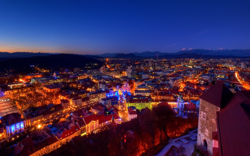 night view of bratislava city