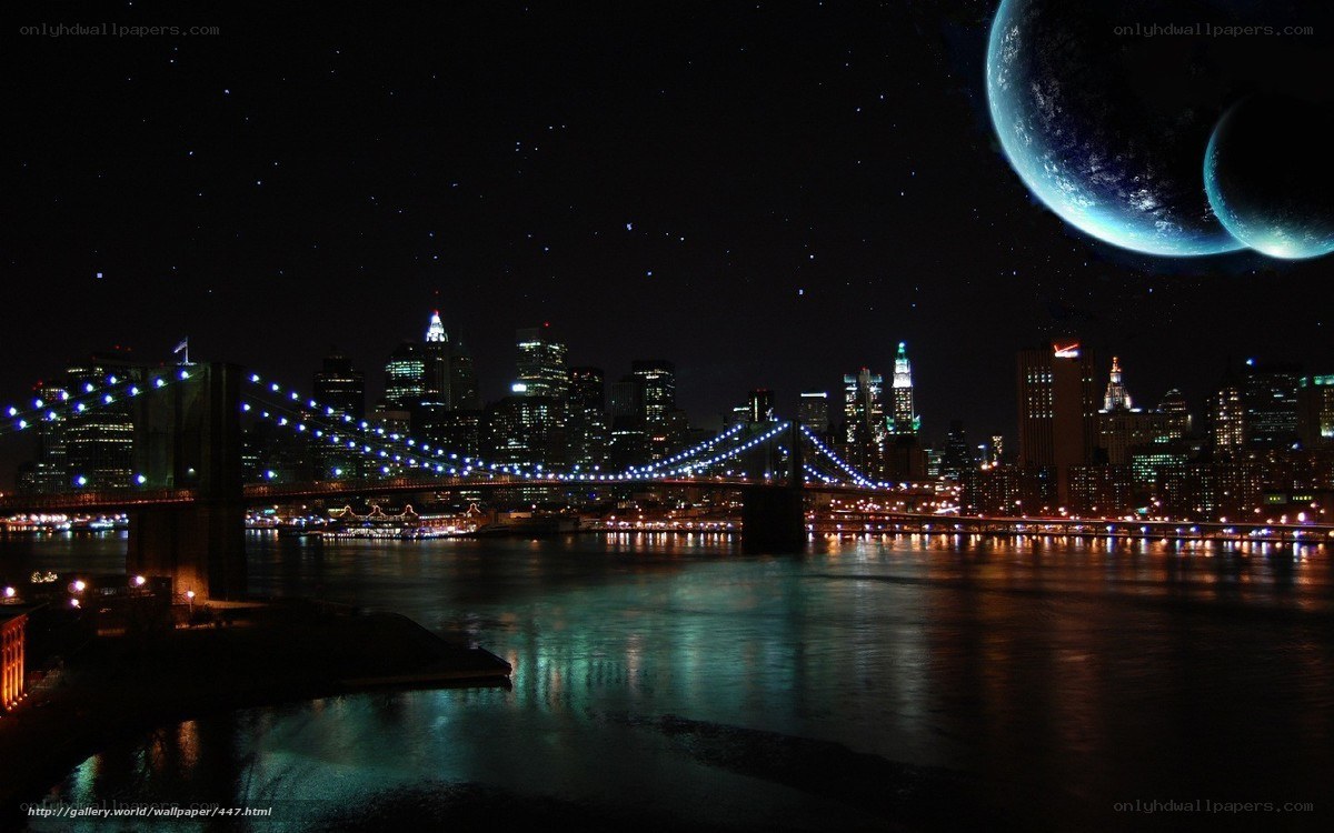 Night view of Brooklyn Bridge