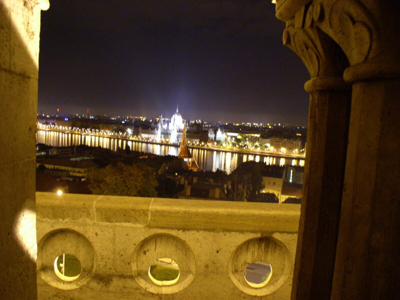 Night view of Budapest from a tower