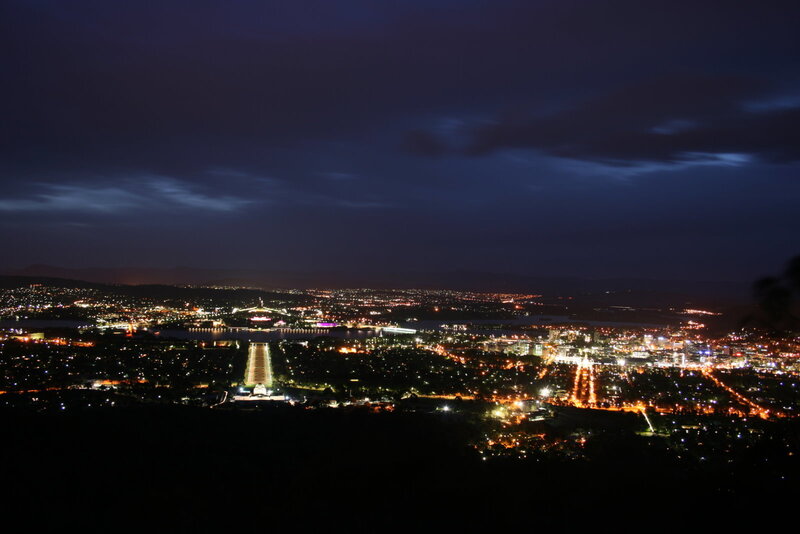 night view of canberra city