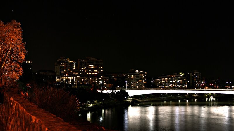 night view of city bridge