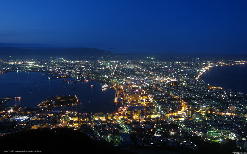 night view of city by the sea