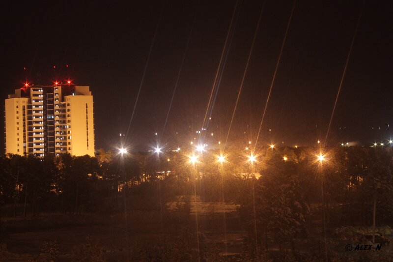 Night view of city lights