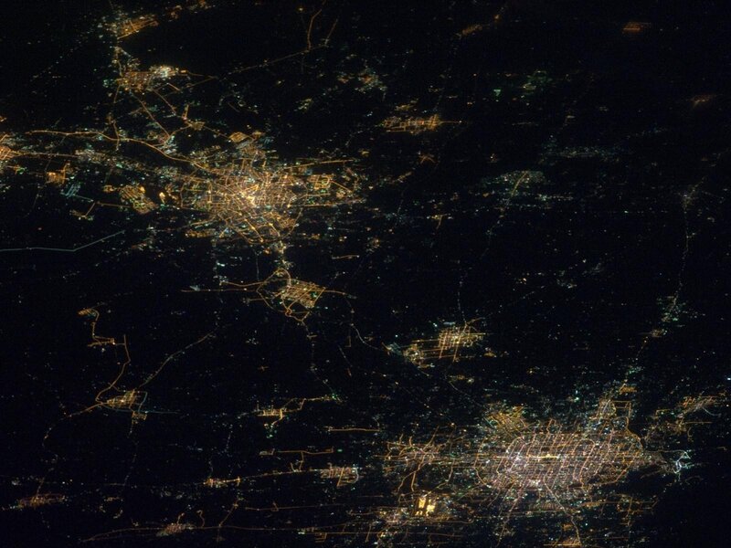 Night view of city lights