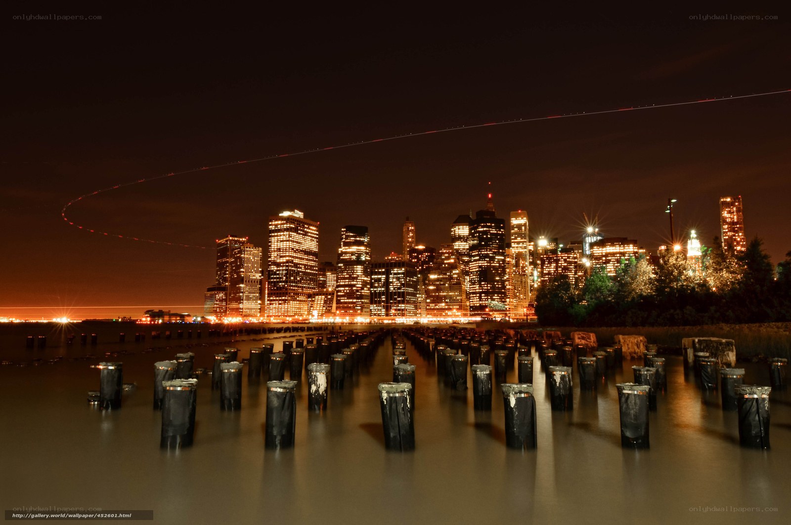 Night view of city skyline