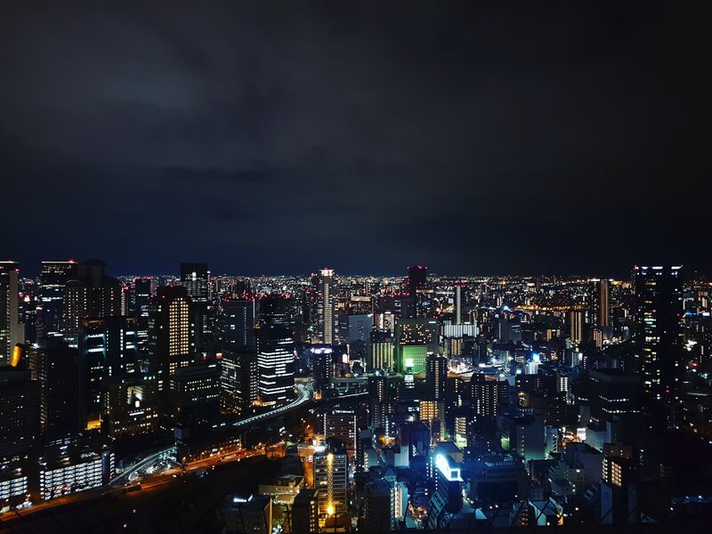 night view of city skyline