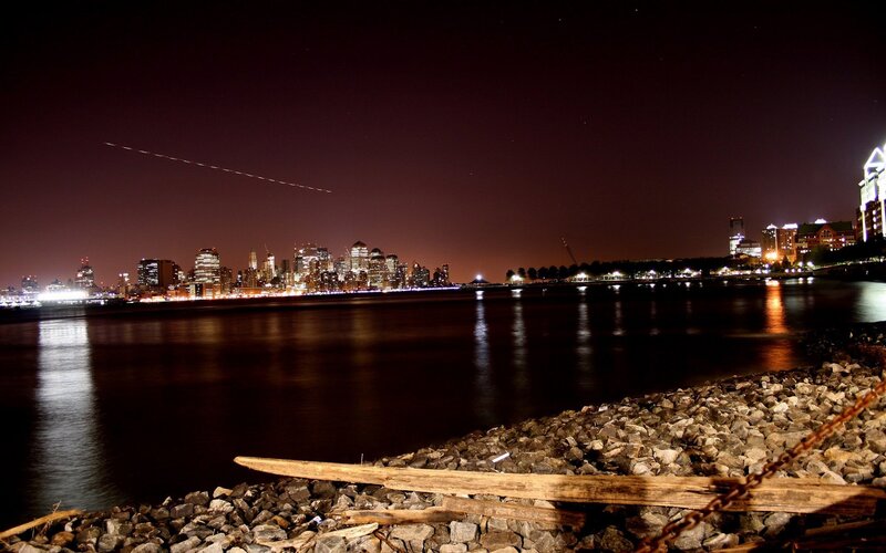 night view of city skyline