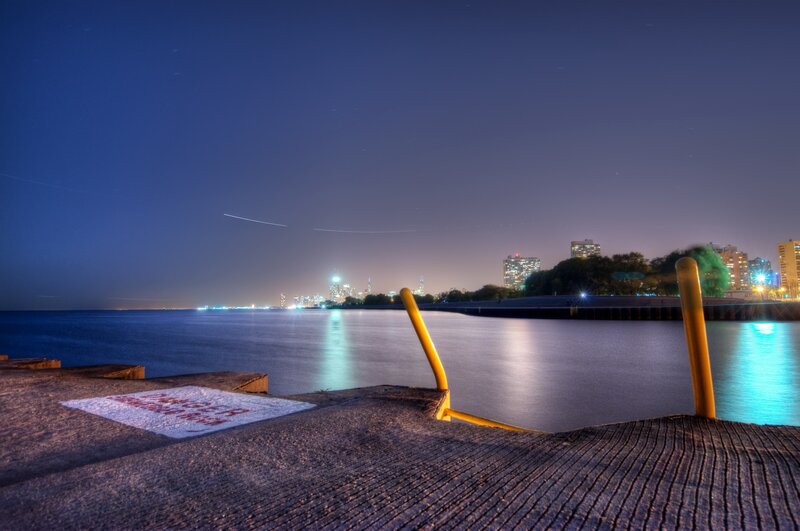Night view of city skyline