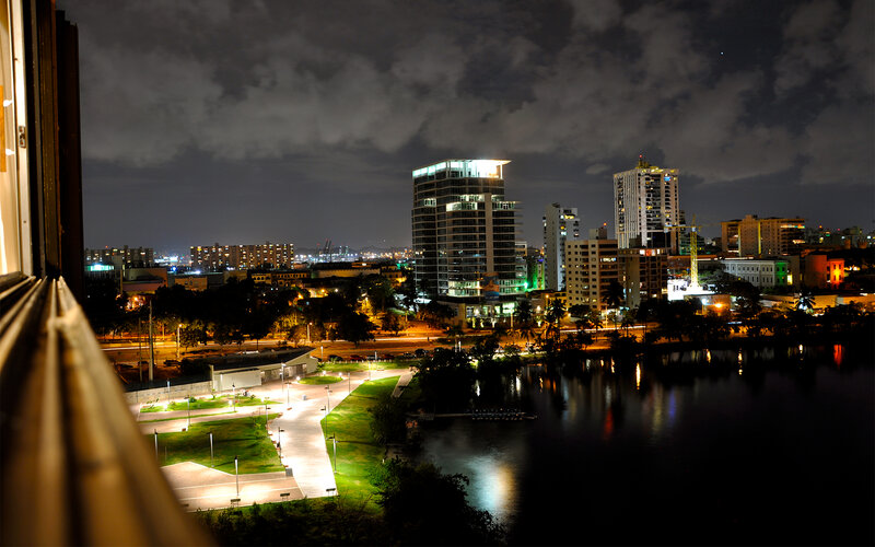 night view of city skyline