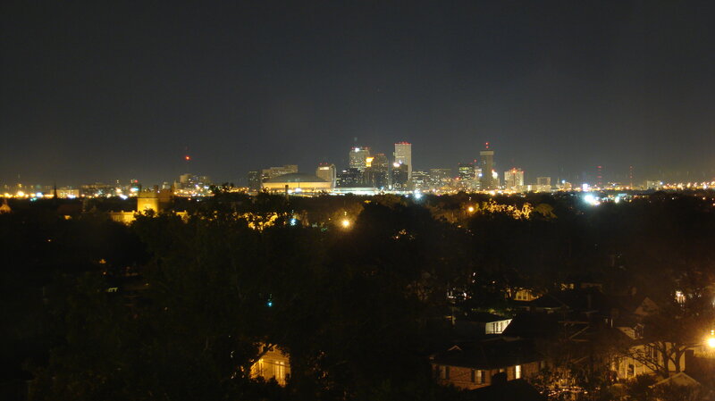 night view of city skyline
