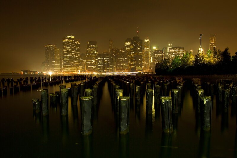 Night view of city skyline