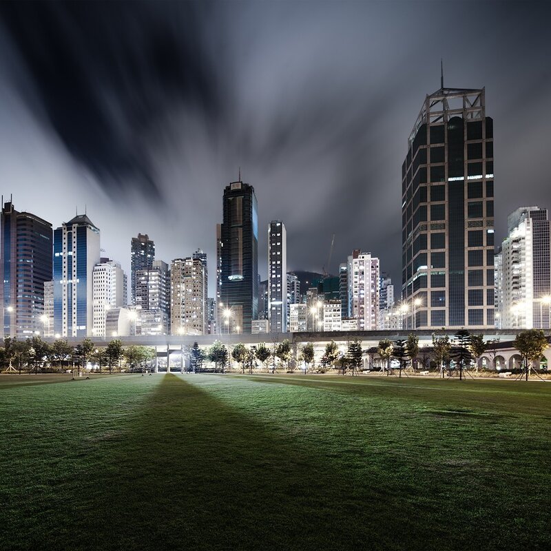 Night view of city skyline
