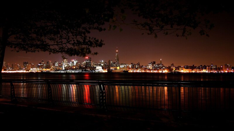 night view of city skyline