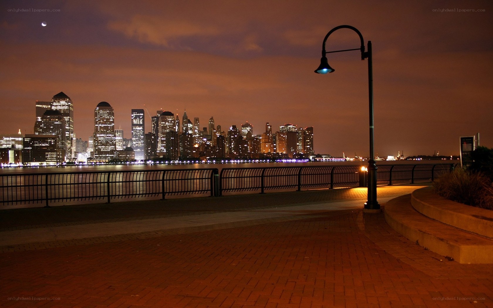 Night view of city skyline