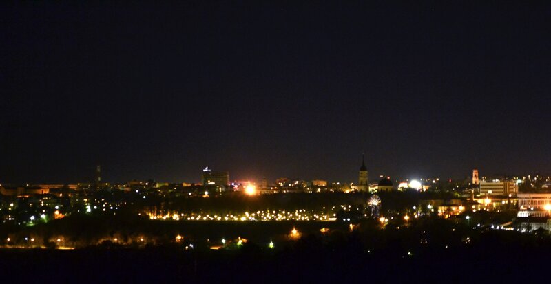 night view of city skyline