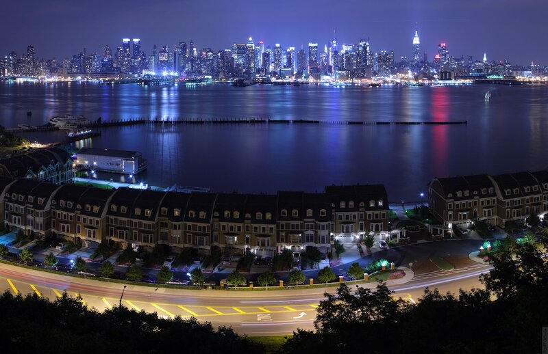night view of city skyline