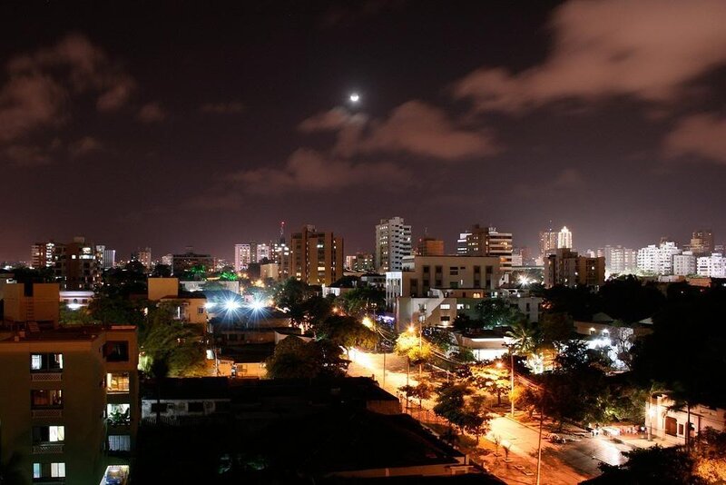 night view of city skyline