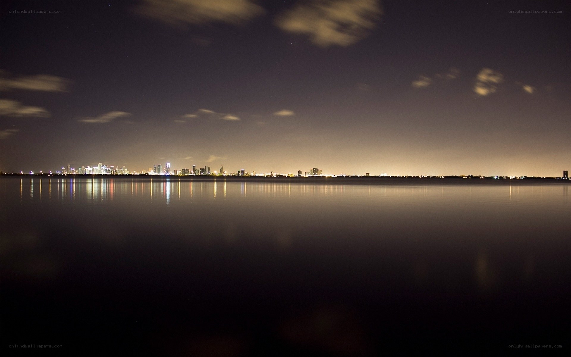 Night view of city skyline