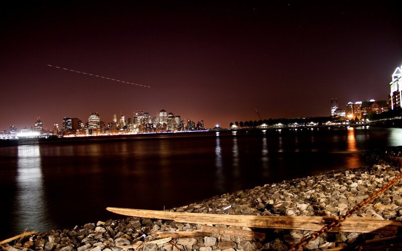 night view of city skyline