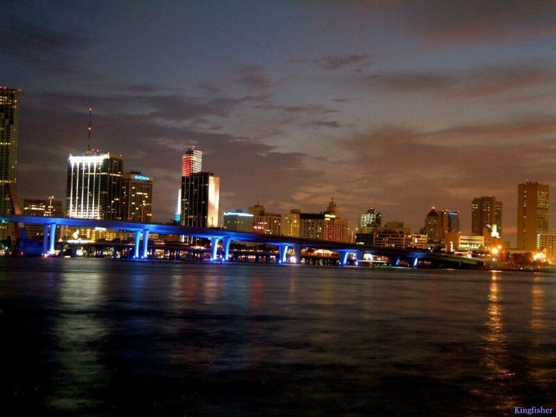 night view of city skyline