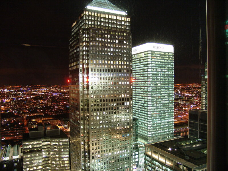 night view of city skyscrapers