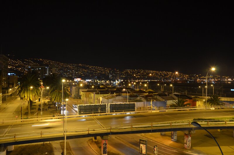 night view of city with hills