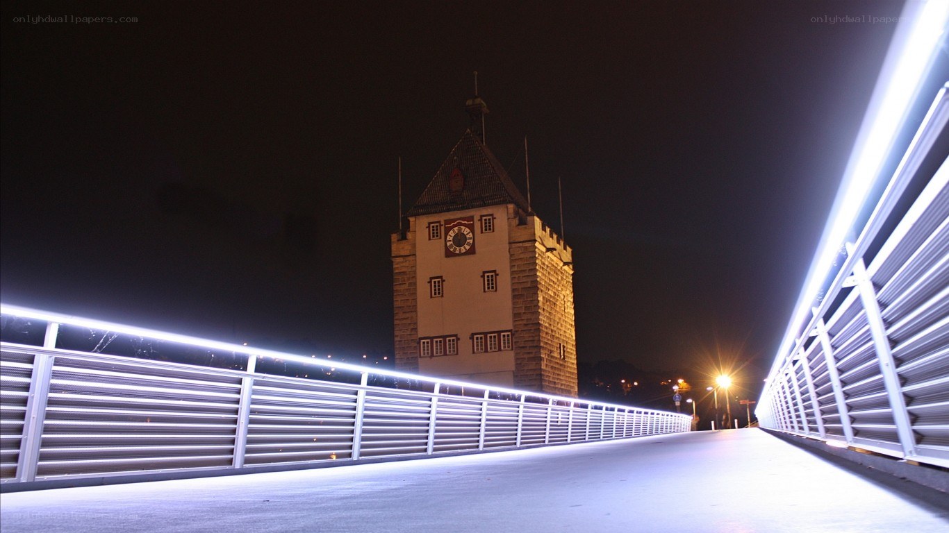 night view of clock tower
