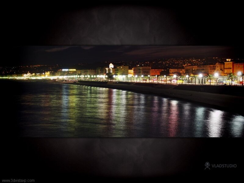 night view of coastal city