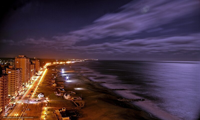 night view of coastal city