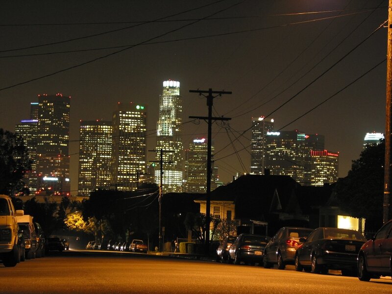 night view of downtown los angeles