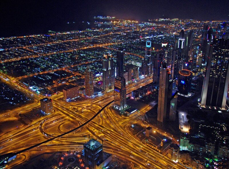 Night view of Dubai city