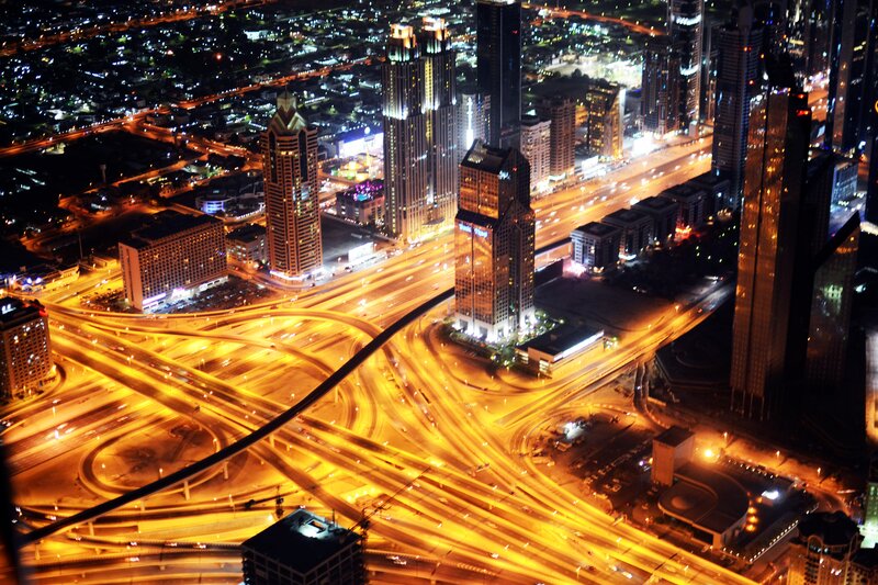 Night view of Dubai city