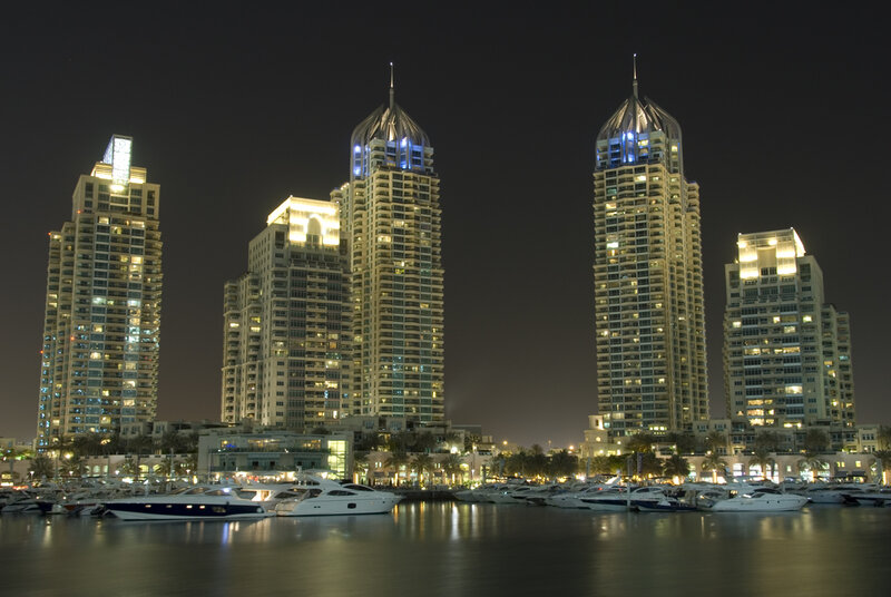 Night view of Dubai marina