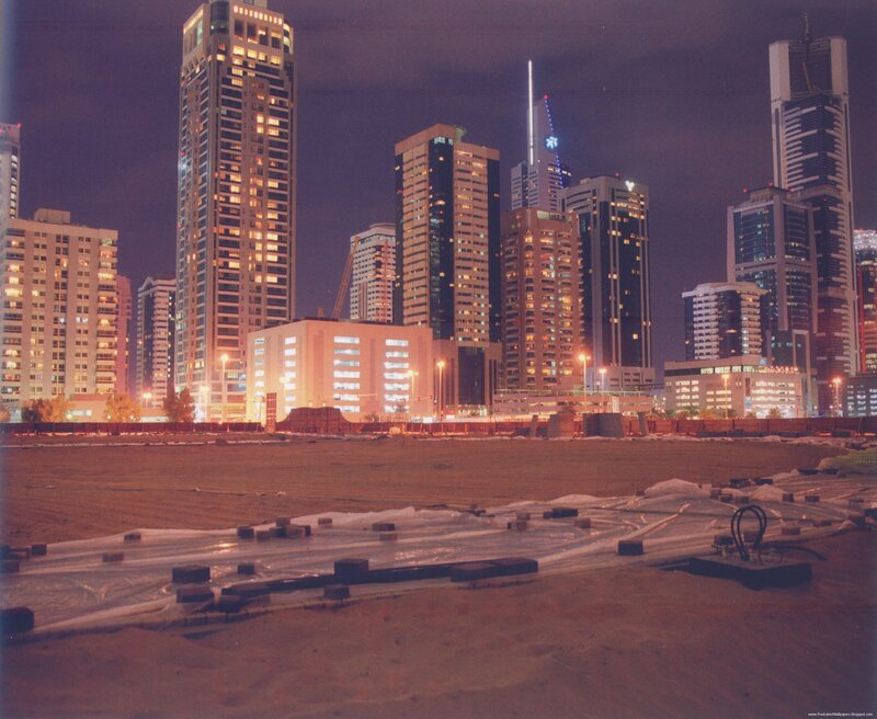 Night view of Dubai skyline