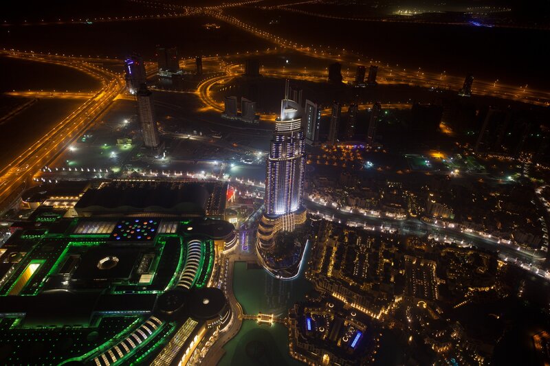 Night view of Dubai skyline