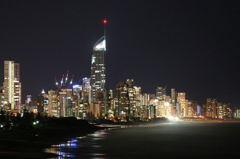 Night view of Gold Coast skyline
