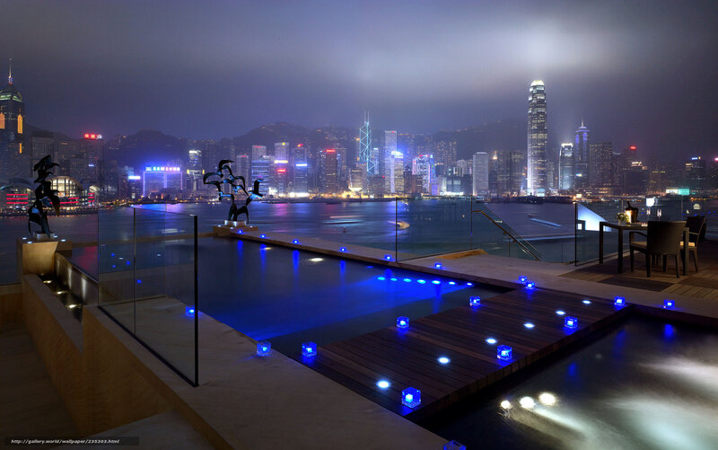 Night view of Hong Kong skyline