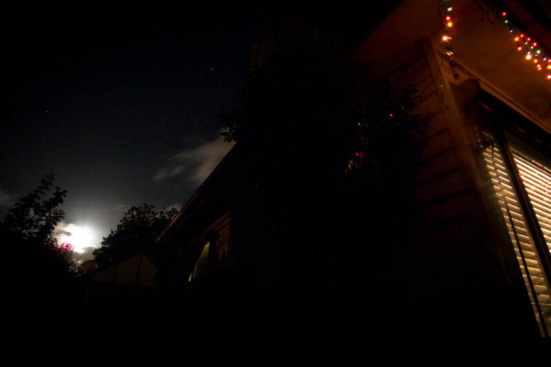 Night view of house with lights