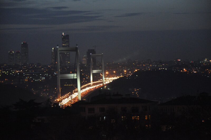 night view of istanbul bridge
