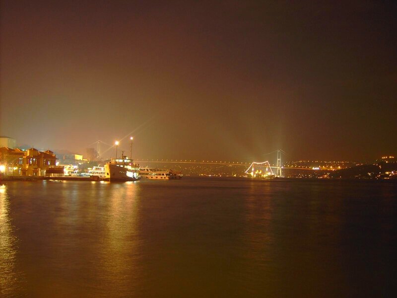 night view of istanbul harbor