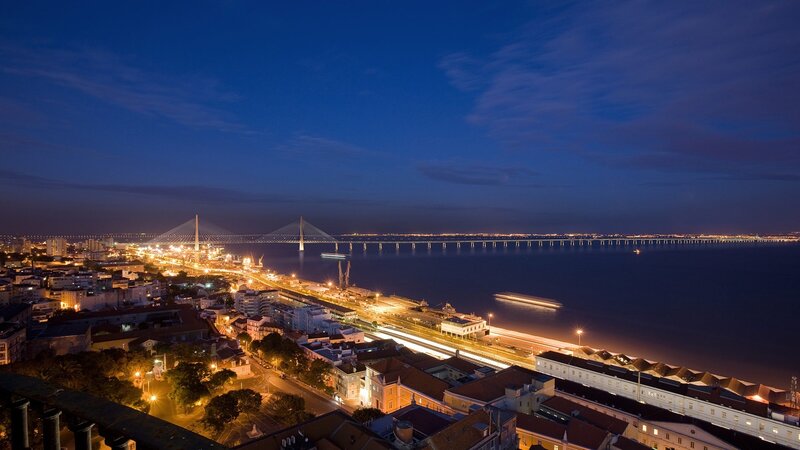 night view of lisbon city