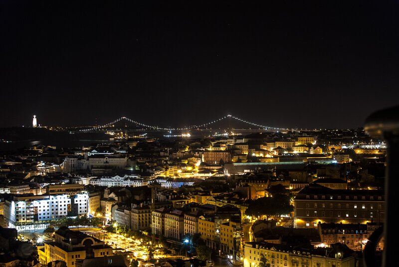 night view of lisbon city