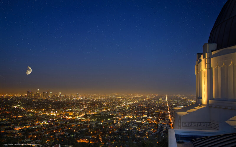 Night view of Los Angeles cityscape