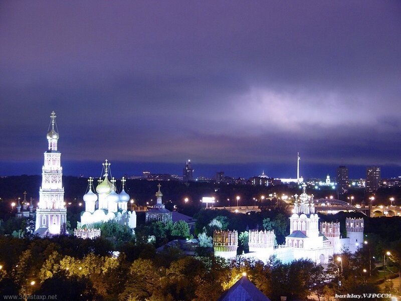 night view of moscow Kremlin