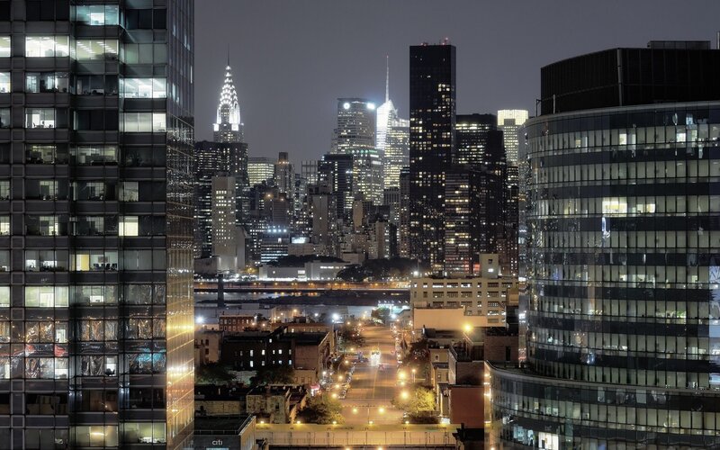 Night view of NYC skyline